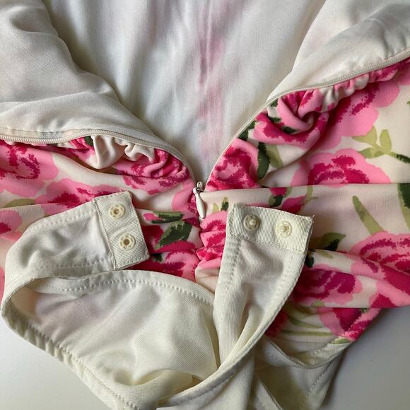 Zara Pink and Green Floral Blouse - Picture 8 of 16